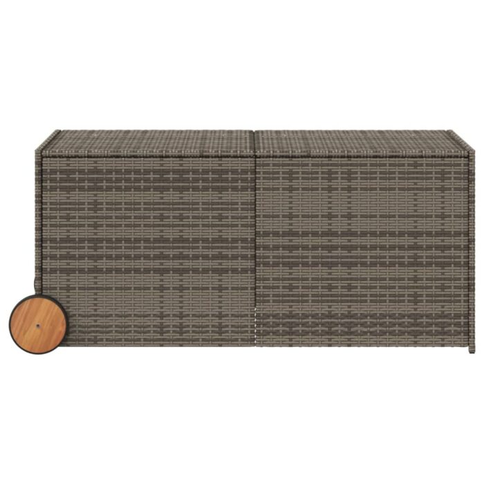 Boîte de rangement de jardin et roues gris 283L résine tressée – Image 2