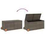 Boîte de rangement de jardin et roues gris 283L résine tressée – Image 5