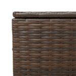 Boîte de rangement de jardin et roues marron 190L poly rotin – Image 7