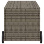 Boîte de rangement de jardin et roues gris 190L résine tressée – Image 3