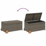 Boîte de rangement de jardin et roues gris 190L résine tressée – Image 5