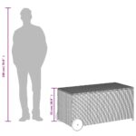Boîte de rangement de jardin et roues gris 190L résine tressée – Image 8