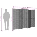 Cloison de séparation 5 panneaux gris résine tressée – Image 7