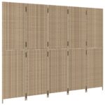 Cloison de séparation 5 panneaux beige résine tressée – Image 2