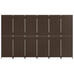 Cloison de séparation 6 panneaux marron résine tressée – Image 3