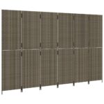 Cloison de séparation 6 panneaux gris résine tressée – Image 2