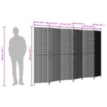 Cloison de séparation 6 panneaux gris résine tressée – Image 7