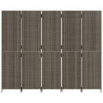 Cloison de séparation 5 panneaux gris résine tressée – Image 3