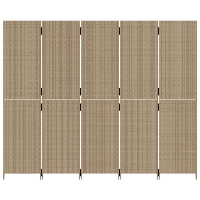 Cloison de séparation 5 panneaux beige résine tressée – Image 3