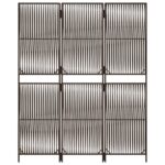 Cloison de séparation 3 panneaux marron résine tressée – Image 3