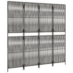 Cloison de séparation 4 panneaux gris résine tressée – Image 2