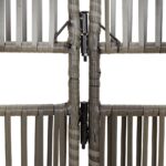 Cloison de séparation 4 panneaux gris résine tressée – Image 5