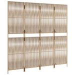 Cloison de séparation 4 panneaux beige résine tressée – Image 2