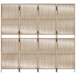 Cloison de séparation 4 panneaux beige résine tressée – Image 3