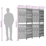 Cloison de séparation 4 panneaux beige résine tressée – Image 7