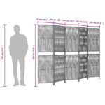 Cloison de séparation 5 panneaux noir résine tressée – Image 7