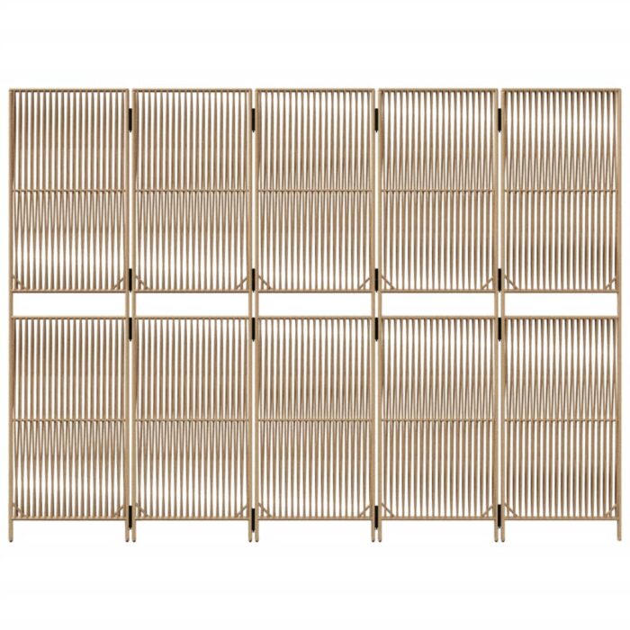 Cloison de séparation 5 panneaux beige résine tressée – Image 3