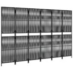 Cloison de séparation 6 panneaux noir résine tressée – Image 2