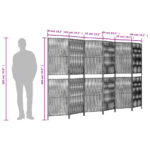Cloison de séparation 6 panneaux noir résine tressée – Image 7
