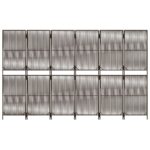 Cloison de séparation 6 panneaux marron résine tressée – Image 3