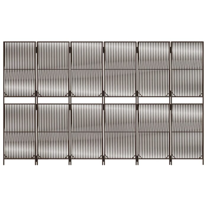 Cloison de séparation 6 panneaux marron résine tressée – Image 3