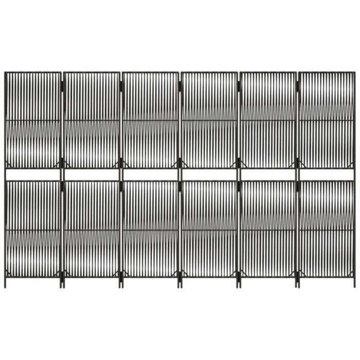 Cloison de séparation 6 panneaux gris résine tressée – Image 3