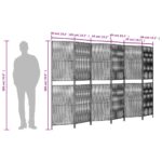 Cloison de séparation 6 panneaux gris résine tressée – Image 7