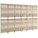 Cloison de séparation 6 panneaux beige résine tressée – Image 2