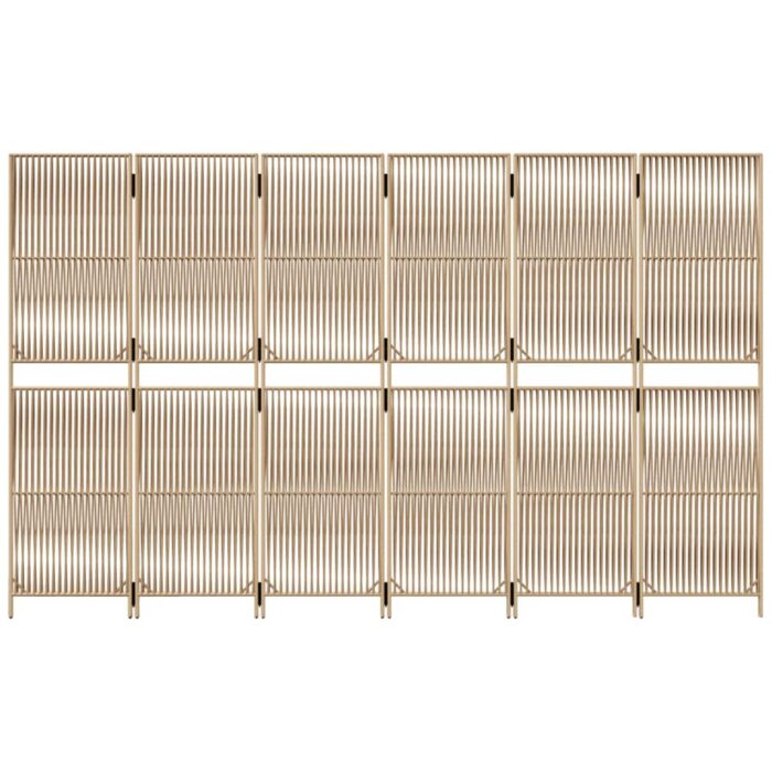 Cloison de séparation 6 panneaux beige résine tressée – Image 3