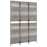 Cloison de séparation 3 panneaux marron résine tressée – Image 2