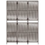 Cloison de séparation 3 panneaux marron résine tressée – Image 3