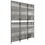 Cloison de séparation 3 panneaux gris résine tressée – Image 2