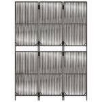 Cloison de séparation 3 panneaux gris résine tressée – Image 3