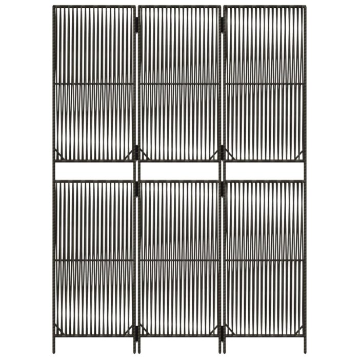 Cloison de séparation 3 panneaux gris résine tressée – Image 3