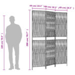 Cloison de séparation 3 panneaux gris résine tressée – Image 7