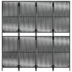 Cloison de séparation 4 panneaux noir résine tressée – Image 3