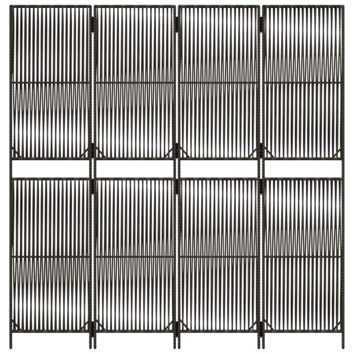 Cloison de séparation 4 panneaux gris résine tressée – Image 3