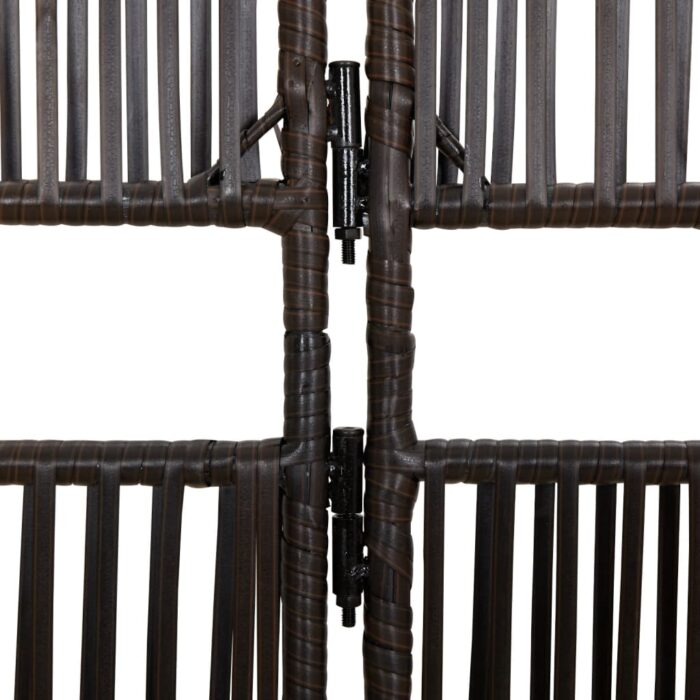 Cloison de séparation 4 panneaux gris résine tressée – Image 5