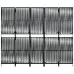 Cloison de séparation 5 panneaux noir résine tressée – Image 3