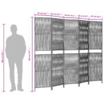 Cloison de séparation 5 panneaux noir résine tressée – Image 7