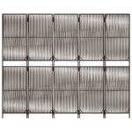 Cloison de séparation 5 panneaux marron résine tressée – Image 3