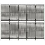 Cloison de séparation 5 panneaux gris résine tressée – Image 3