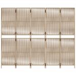 Cloison de séparation 5 panneaux beige résine tressée – Image 3