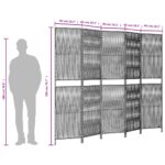 Cloison de séparation 5 panneaux beige résine tressée – Image 7