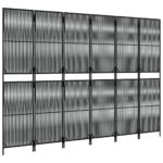 Cloison de séparation 6 panneaux noir résine tressée – Image 2