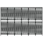 Cloison de séparation 6 panneaux noir résine tressée – Image 3