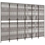 Cloison de séparation 6 panneaux marron résine tressée – Image 2