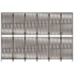 Cloison de séparation 6 panneaux marron résine tressée – Image 3