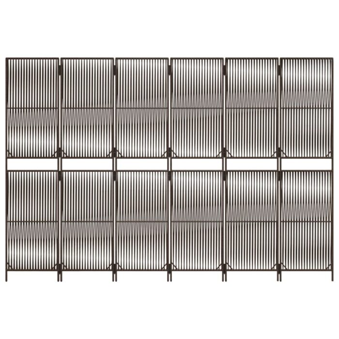 Cloison de séparation 6 panneaux marron résine tressée – Image 3