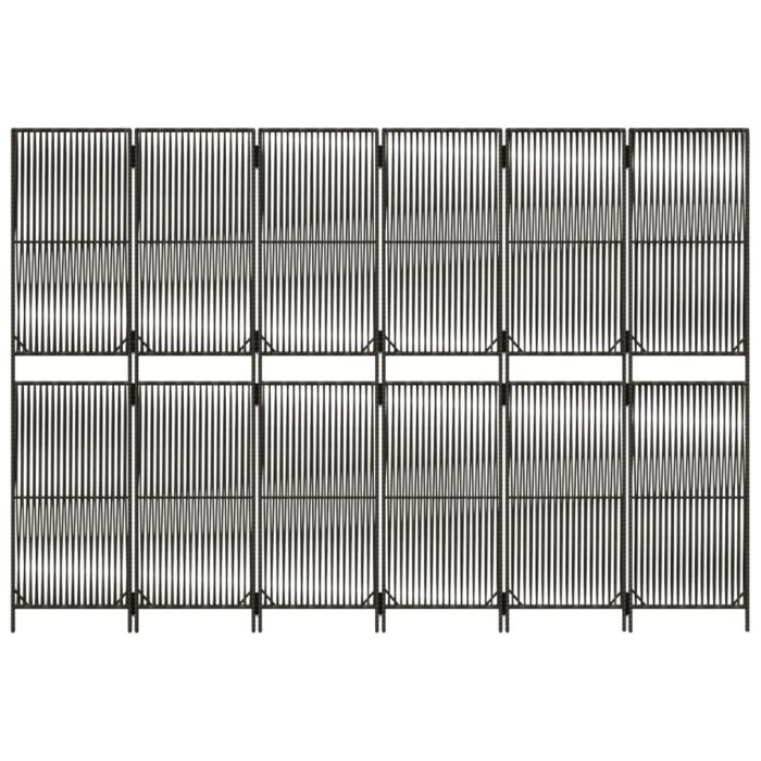 Cloison de séparation 6 panneaux gris résine tressée – Image 3